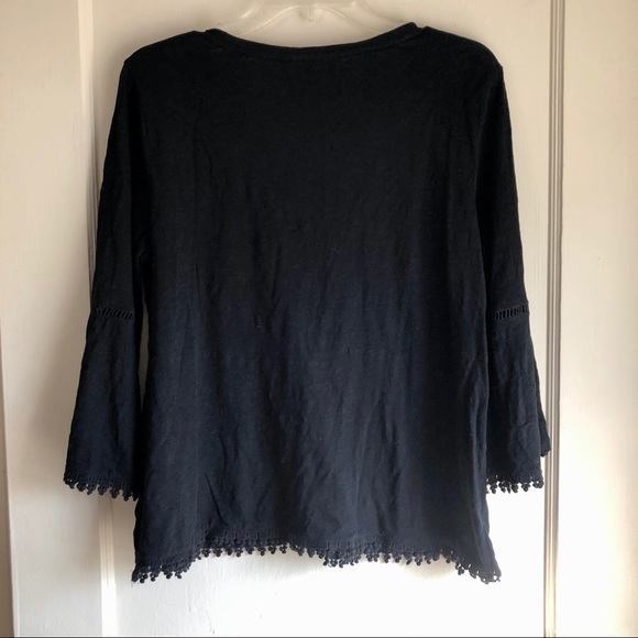 Style & Co. Black Bell Sleeve Crew Neck Top - Picture 5 of 5